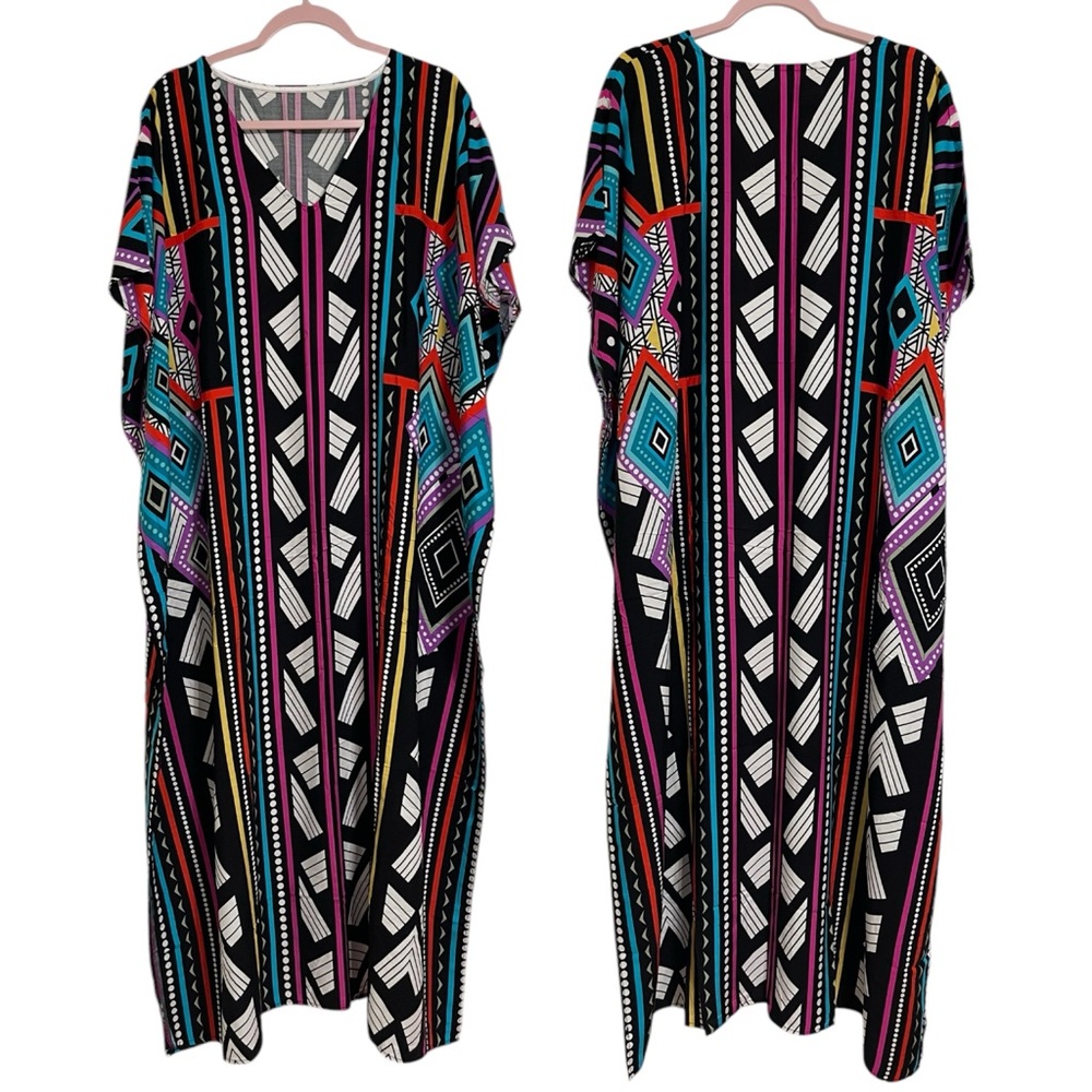 Tribal Caftan Dress Swim Beach Cover Up
Multiple Color One Size Fit Most